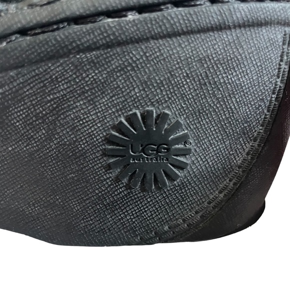 UGG Gael Black Suede Wedge Mule Clogs Wool Lined Size 9 - Picture 11 of 12